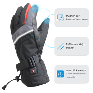 Guantes de esquí con aislamiento negro de alta calidad a prueba de viento impermeables y calentados para montañismo y snowboard - Product Image 4