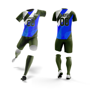 Ensembles d'uniformes de football personnalisés en gros, haute qualité, 100% polyester, respirants, séchage rapide, écologiques, maillots courts pour équipes - Product Image 3
