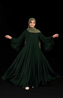Última Moda Islámica Musulmana, Vestido Largo Estilo Turco para Mujer, de Poliéster Antiestático, Ligero y Elástico en Cuatro Direcciones