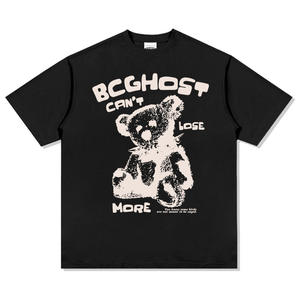 Fabricant OEM T-shirt graphique sérigraphié personnalisé T-shirt à manches longues double couche à blocs de couleurs pour hommes, poids lourd 100% - Product Image 4