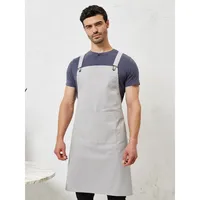 Tablier de barista à bretelles croisées avec taille ajustable, accessoire de merchandising élégant en textile pour tenue de travail