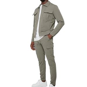 Moda hombres polar casual cálido zip up sudaderas dos piezas conjuntos cremallera chaqueta + pantalones traje hombres chándales - Product Image 3