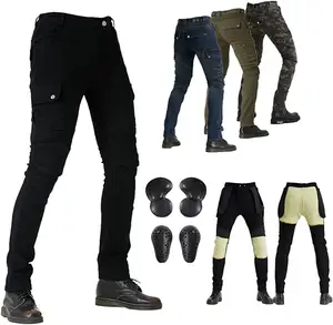 Desain Baru 2022 Celana Jeans Moto Pria, Perlengkapan Pelindung Berkendara Touring Sepeda Motor Celana Denim untuk Pria