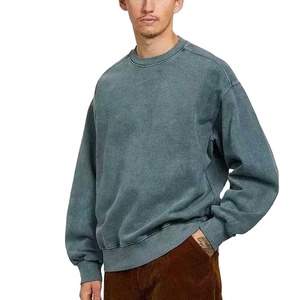 Sweat-shirt surdimensionné à col ras du cou, coupe courte, 100 % coton, délavé à l'acide, design vierge respirant, personnalisable OEM pour hommes MADE BY HS 2026 - Product Image 2