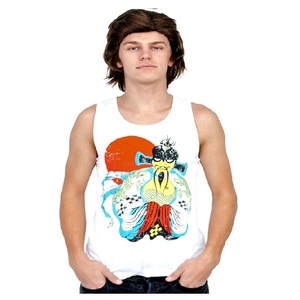 Luxury Men's 100% Cotton Breathable Eco-Friendly Single Jersey Tank Top Summer Casual Print Knitted Sleeveless Neck Best Price - Product Image 5