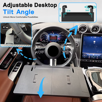 Plateau de volant de voiture pour ordinateur portable, repas et travail, plateau alimentaire, organisateur de vide de place pour conducteur de camion, ensemble universel pour voyage en voiture