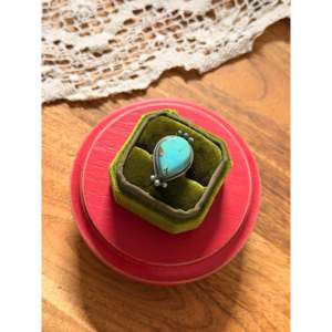 Scott Skeets Fine <b>Boho</b> Jewelry Kingman Turquoise & Sterling <b>Silver</b> <b>Ring</b> Vermeil Plating Size 6.25 Smooth Cut Stone Everyday Wear - Product Image 4