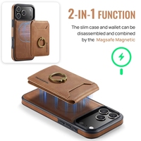 Étui portefeuille en similicuir avec fentes pour cartes et support pour iPhone 18 17 Pro Max 16 Plus, compatible avec la recharge magnétique sans fil