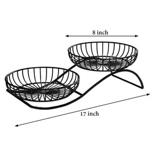 Bol en fer minimaliste pour fruits et légumes, organisateur de rangement polyvalent pour la maison et la cuisine, style contemporain - Product Image 6