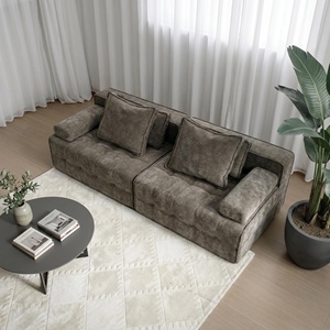 Canapé modulaire emballé sous vide, trois places, en chenille premium, pour salon, assise profonde, design sectionnel, gain de place - Product Image 1