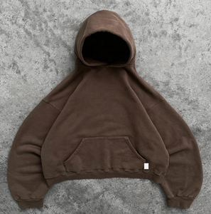 Haute qualité personnalisé surdimensionné Baggy hommes à capuche Streetwear Boxy Fit poids lourd goutte épaule à capuche sans chaîne conception - Product Image 4