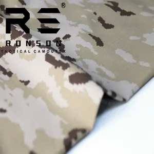 NC5050 Spain Desert camo nylon cotton fabric NYCO Ribstop camo printed tactical uniform fabric