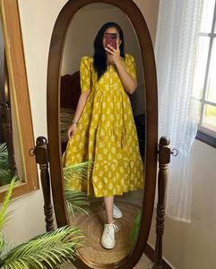 Vestido acampanado de algodón de talla grande personalizable para mujer, vestido formal holgado para iglesia para verano, carrera personalizable de talla grande para mujer - Product Image 6