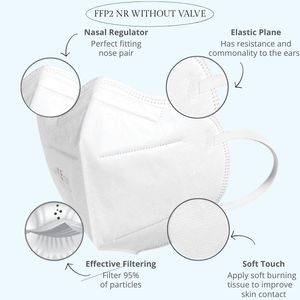 FFP2 NR Disposable Pollution Mask 5-Layer Non-Woven Fabric Anti-Dust EN149 CE Certified Category III PPE Adjustable Nose Clip - Product Image 2