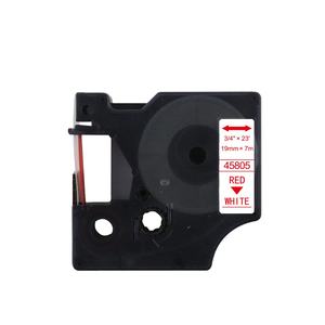 Cartucho de cinta de etiquetas compatible con Tatrix 45805 19mm rojo sobre blanco para DYMO Label Manager <span class=keywords><strong>360D</strong></span> /420P/500TS/450D - Product Image 1