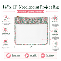 Sac de rangement personnalisé pour projets de broderie en point de croix, pochette transparente en PVC pour broderie, étui de rangement monogrammé NDLPT pour points de croix