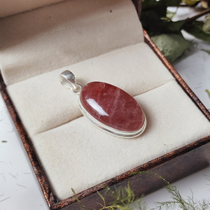 Fraise Quartz Ovale Gemme 925 Pendentif En Argent Sterling Bijoux Boho Grande Taille Pendentifs Pour En Vrac - Product Image 5