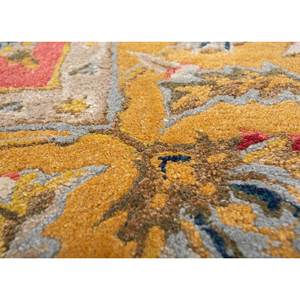 Alfombras Kasbah de Lana y Viscosa Hechas a Mano, Diseño Floral Rojo Naranja con Rayas, Clásicas para el Hogar, Pasillo, Forma Rectangular-Top-1516(Cs-01) - Product Image 3