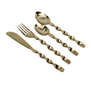 Couverts en cuivre antique et en métal doré avec manche exquis, qualité supérieure, couverts faits à la main, comprenant un ensemble de fourchettes et de cuillères - Product Image 5