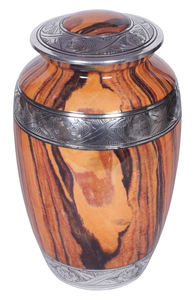 Urne légère de qualité durable en aluminium de finition naturelle brillante en bois Urne funéraire de style américain classique - Product Image 3