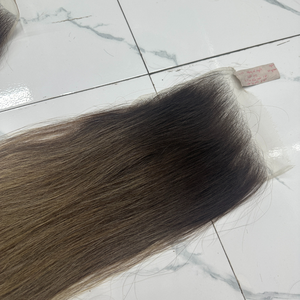 Cheveux vierges brésiliens à fermeture frontale alignée avec cuticules 4x4 2x6 5x5 HD à fermeture en dentelle et frontale - Product Image 6