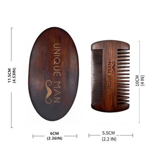 Set di Spazzola e Pettine per Barba in Legno Personalizzato all'Ingrosso, Spazzola Professionale di Alta Qualità con Setole Naturali di Cinghiale per Uomo - Product Image 4