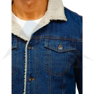 Veste en jean à manches longues de qualité pour hommes Vestes respirantes grande taille en gros - Product Image 5