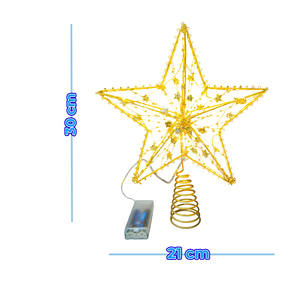 Moderno Puntale per Albero di Natale a Forma di Stella 3D con Luci LED Calde IP44 per Decorazioni Domestiche e Regalo, Formato Piccolo - Product Image 2