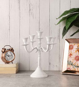 5 bras chandelier support minimaliste brillant en aluminium poli bougeoir pièce maîtresse événement fêtes décoration fournitures - Product Image 3