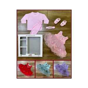 ชุดเดรสผ้าฝ้ายพร้อมที่คาดผมสำหรับเด็กผู้หญิงชุดปาร์ตี้แฟนซีสไตล์ใหม่2024 - Product Image 2