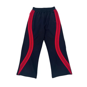 Pantalon de jogging baggy en coton personnalisé, dépouillé du côté, confortable, délavé à l'acide, avec fermeture à glissière latérale unisexe - Product Image 2