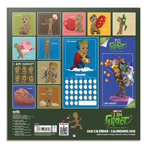Calendrier en papier Marvel 2025 I Am Groot, calendrier de bureau et mural pour l'affichage et la promotion - Product Image 1