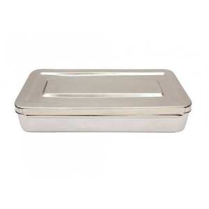 Caja para Instrumentos Quirúrgicos con Tapa 8x16 Hecha de Acero Inoxidable de Alta Calidad por Surgiright - Product Image 1