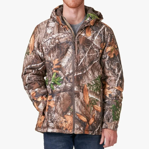 Veste bomber de chasse rembourrée avec logo personnalisé, manteau d'hiver isolé pour homme avec col montant, logo sur le devant, poignets et ourlet côtelés - Product Image 4