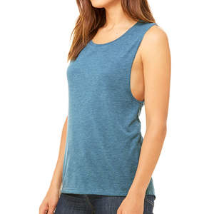 Camiseta sin mangas de verano personalizada OEM, tela tejida de moda con decoración de encaje para gimnasio y correr - Product Image 5