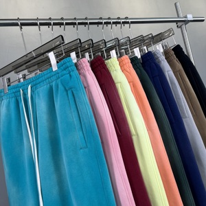 RAM Industry's Casual Style 100% Cotton Flare Pantalones de chándal Acid Washed Fleece Pockets Jogger Sun Faded Look - Product Image 2