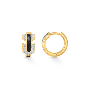 Pendientes de Aro Huggie de Oro Rosa de 18k con Perlas para Mujer, Joyería Geométrica de Diamantes para Boda - Product Image 3