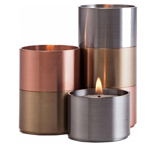 Multi Color <b>Decorative</b> Metal Candle Jar for Home and Christmas Tabletop Lighting Decoration Round Candle Jars - Product Image 2