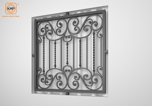 Fenêtres en fer forgé asiatiques de luxe KHP, design de grille artisanal haut de gamme, résistant à la rouille et élégant pour les grandes propriétés. - Product Image 4