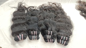 Donneur unique indien brut Remy vierge Extension de cheveux cuticule alignée Machine Double trame 100g lâche vague profonde Style naturel direct - Product Image 4