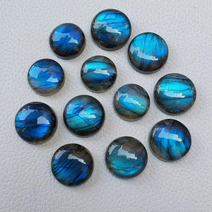 Labradorite bleue, forme ronde, cabochon, pierre précieuse de labradorite en vrac, prix de gros, forme ronde, pierre précieuse en vrac, prix de gros - Product Image 1