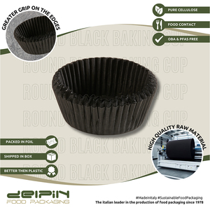 Fabriqué en Italie Papier sulfurisé personnalisable Jetable Rond Noir Cuisson Tasse Cupcake Doublures Muffins Cas Taille Différente - Product Image 2