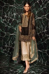Robe de fête avec broderie épaisse indienne et malaisienne avec brocart, tenue de mariage = NEW--BEAUTIFUL, 2023 - Product Image 2