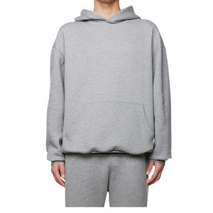 Fabricación OEM, ropa de calle personalizada de alta calidad 100% algodón francés Terry Drop Shoulder Oversized Plain Pullover Hoodie para hombres - Product Image 6
