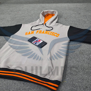 Sweat-shirt unisexe style universitaire San Francisco gris et noir, uni, broderie frontale, logo personnalisé, service OEM - Product Image 4