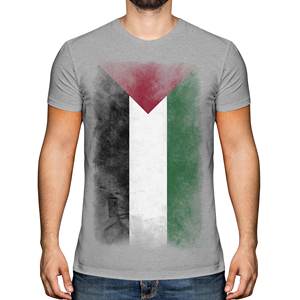Venta al por mayor algodón lavado ácido camiseta Palestina Gaza 250Gsm peso pesado Palestina bandera diseño esencial camiseta en blanco Vintage - Product Image 1