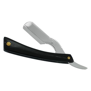 Rasoirs de barbier en acier inoxydable à revêtement de couleur personnalisé pour le toilettage des hommes Fournitures de salon personnelles avec manche en bois et plastique - Product Image 5