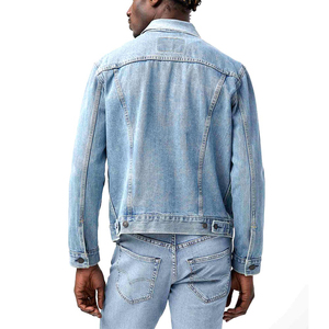 Chaqueta Vaquera de Algodón 100% para Hombre, Último Estilo, Venta Caliente, Fabricación Profesional, Media Cremallera, Cuello Alto, Lavada, Estampada, Primavera - Product Image 2