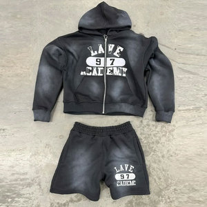 Casual Winter Breathable Lightweight <b>Men's</b> Two-Piece Pullover <b>Hoodie</b> <b>and</b> <b>Shorts</b> <b>Set</b> - Product Image 5