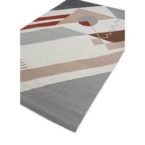 พรมขนสัตว์ทอมือลายเรขาคณิตสีงาช้าง ขนาด 9x12 ฟุต รูปทรงสี่เหลี่ยมผืนผ้า สำหรับห้องนั่งเล่นหรือห้องนอน รุ่น ADWP-13033 - Product Image 2